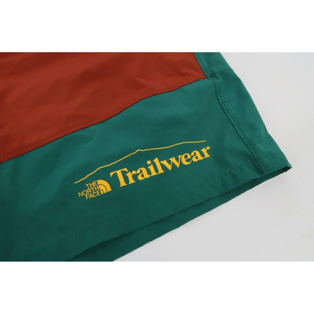 The North Face Trailwear OKT Trail Shorts‎ Mens Large Rust Green Colorblock